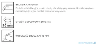 Radaway Doros A Stone brodzik półokrągły 90x90cm czarny SDRA9090-01-54S - Brodziki prysznicowe - miniaturka - grafika 4