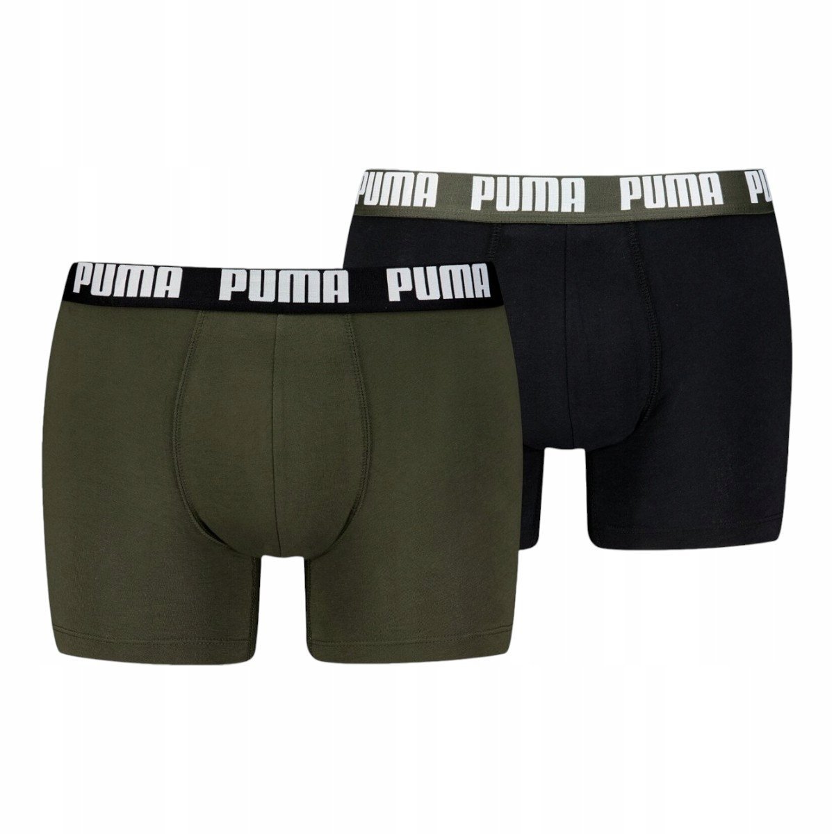 Puma Bokserki Męskie Majtki Boxer 2P Czarne/Zielone R.M