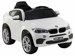 LEANToys   Auto na akumulator BMW X6 Skóra 2,4G Białe - Pojazdy elektryczne dla dzieci - miniaturka - grafika 1