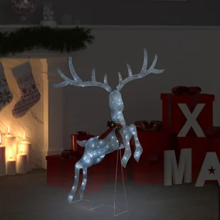 VidaXL Lumarko Lecący renifer świąteczny, srebrny, 120 zimnych białych LED 329769 VidaXL - Oświetlenie świąteczne - miniaturka - grafika 12