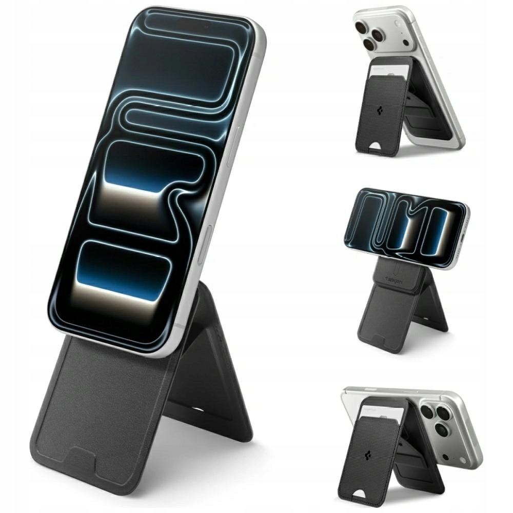 Portfel do MagSafe na 1 kartę z podstawką Stand Spigen Slim Fold Mag S314-3
