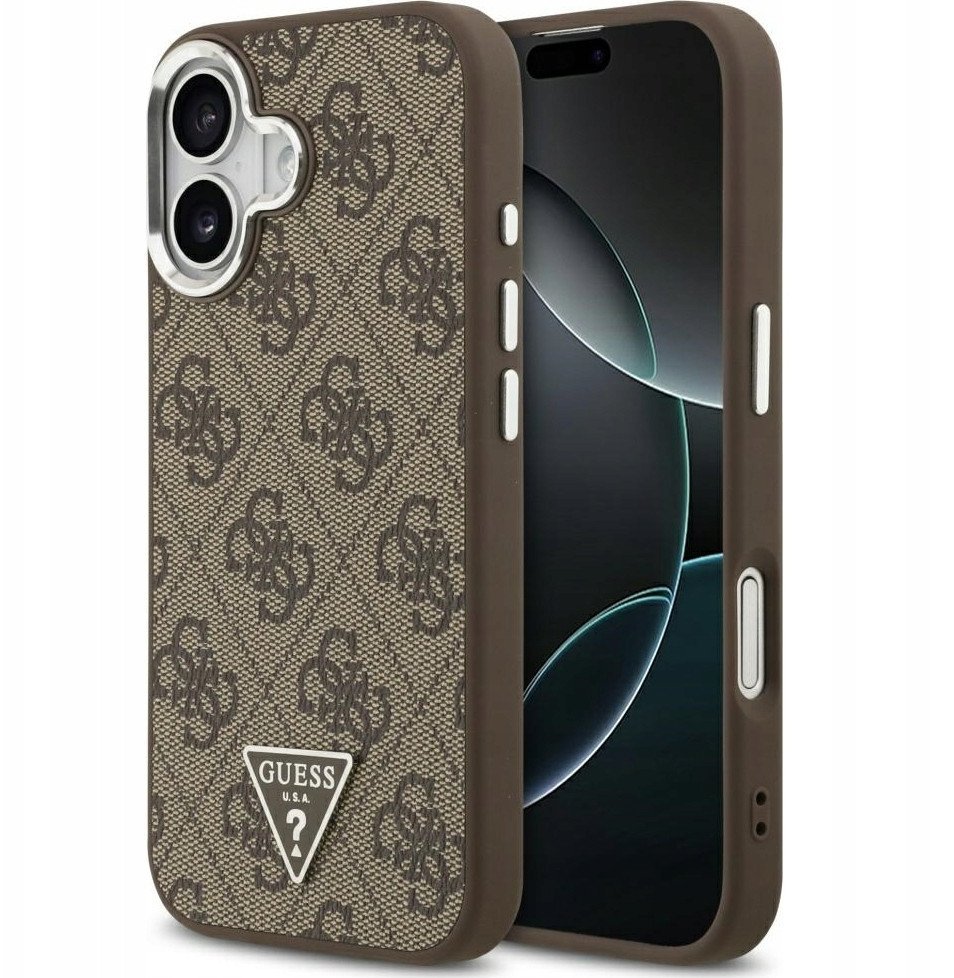 Etui Guess 4G Triangle Logo MagSafe na iPhone 17 - brązowe