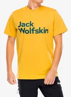 Koszulki i topy damskie - Koszulka z nadrukiem Jack Wolfskin Brand T - mustard - miniaturka - grafika 1