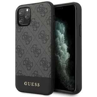 GUESS Guess 4G Bottom Stripe Collection Etui do iPhone 11 Pro Max (szary) GUHCN65G4GLGR - Szkła hartowane na telefon - miniaturka - grafika 1