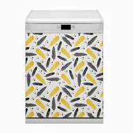 Dekoracje domu - Magnes osłona na zmywarkę Czarne Złote Pióra 60x80 - miniaturka - grafika 1