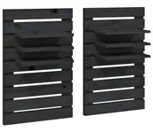 Meble do przedpokoju - 2 sztuki czarnych półek ściennych W7-G14 - miniaturka - grafika 1