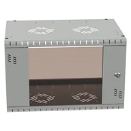 Szafy rack - Szafa wisząca Standard 19" 6U, 350mm, drzwi szklane, szara - miniaturka - grafika 1