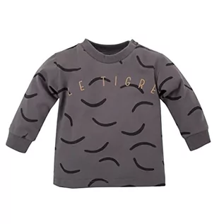 Bluzki dla niemowląt - Pinokio Baby Blouse Long Sleeve Le Tigre, 95% bawełna 5% elastan grafit z paskami tygrysa, chłopcy rozm. 62-104 (80), szary (Graphite), 80 - grafika 1