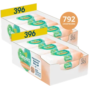 Zestaw Pampers Harmonie Protect & Care, chusteczki nawilżane, 18 x 44 sztuki - Chusteczki nawilżane - miniaturka - grafika 1