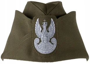 Furażerka Galowa Khaki Wojsk Lądowych z Orzełkiem Haftowanym WL 57 - Moda i Uroda OUTLET - miniaturka - grafika 1