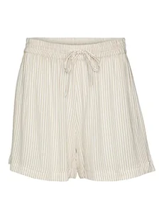VERO MODA Women's VMBUMPY WVN NoOS szorty, śnieżnobiałe/paski: Irish Cream, S, Snow White/Stripes: irish Cream, S - Spodenki damskie - miniaturka - grafika 1