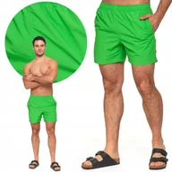 Kąpielówki męskie - KĄPIELÓWKI MĘSKIE SZORTY DO PŁYWANIA Z KIESZENIAMI Z WIĄZANIEM MORAJ 3XL GREEN - miniaturka - grafika 1