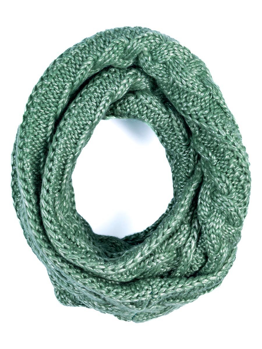 Damski komin o grubym splocie zielony Passigatti