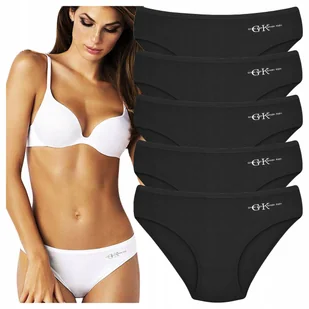 5x Majtki Damskie Bawełniane CZARNE FIGI Koronkowe Seksowne Kobiece - Majtki damskie - miniaturka - grafika 1