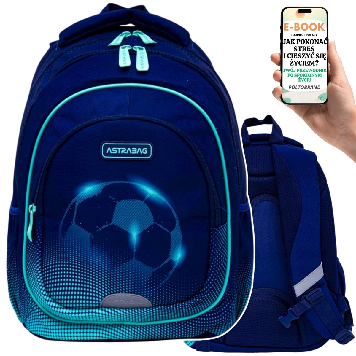 PLECAK PREZENT DLA UCZNIA CHŁOPCA • Plecak szkolny piłkarski FOOTBALL Piłka Nożna • klasy 1 2 3 + EBOOK-1