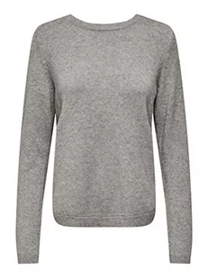 ONLY Damski sweter ONLLEVA L/S Back Detail EX KNT, Medium Grey Melange, M, Medium Grey Melange, M - Swetry damskie - miniaturka - grafika 1