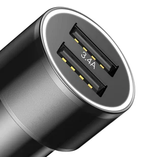 Baseus Small Screw 3.4A inteligentna ładowarka samochodowa 2x USB czarny (CAXLD-C01) - Ładowarki samochodowe - miniaturka - grafika 5