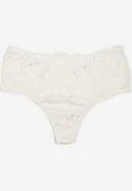 Majtki damskie - Białe Majtki Stringi z Siateczką i Koronką Tellhana - miniaturka - grafika 1