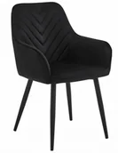 Krzesła - Czarne nowoczesne krzesło welurowe L0-F57 - miniaturka - grafika 1
