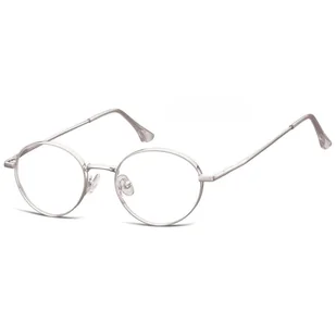 Okulary zerówki oprawki korekcyjne medium M299A srebrne - Okulary korekcyjne, oprawki, szkła - miniaturka - grafika 1