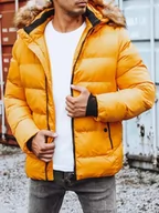 Kurtki męskie - Kurtka męska zimowa pikowana żółta Dstreet TX4162-XXL - miniaturka - grafika 1