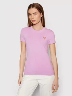 Koszulki i topy damskie - Guess T-Shirt Mini Triangle W1YI0Z J1311 Fioletowy Slim Fit - grafika 1
