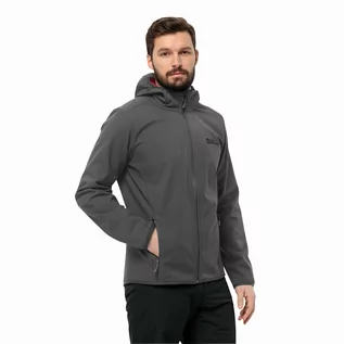 Kurtki męskie - Męska kurtka softshellowa Jack Wolfskin BORNBERG HOODY M slate - S - grafika 1