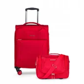 Walizki - PUCCINI Zestaw WALIZEK Podróżnych Materiałowe Kabinowa +Kuferek Miękkie 2w1 - miniaturka - grafika 1