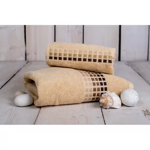 Beżowy bawełniany ręcznik kąpielowy 140x70 cm Darwin – My House - Ręczniki - miniaturka - grafika 1