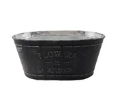 Donice - Flower TAJEMNICZY OGRÓD Osłonka metalowa 33 x 15 cm czarna - miniaturka - grafika 1