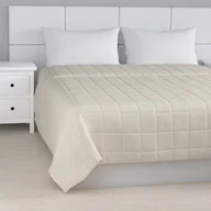 Narzuty - Dekoria Narzuta pikowana w kratę melanż szaro-beżowy szer.260 × dł.210 cm Loneta 498-133-65 - miniaturka - grafika 1