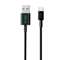 Ładowarki do telefonów - Przewód USB V-TAC Typ C 1M Czarny Seria Srebrna VT-5322 - miniaturka - grafika 1