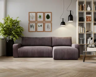 Sofa w kształcie L ARAGON narożnik tkanina Zoom brązowy prawy - Narożniki - miniaturka - grafika 1