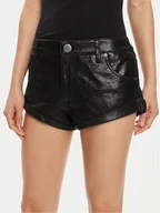 Spodenki damskie - One Teaspoon Szorty skórzane Bandits 26208B Czarny Relaxed Fit - miniaturka - grafika 1