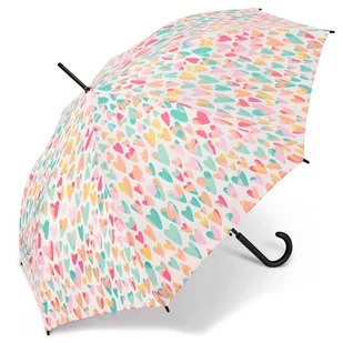 Benetton 59040 parasolka automat parasol damski biały w kolorowe serca - Parasole - miniaturka - grafika 1