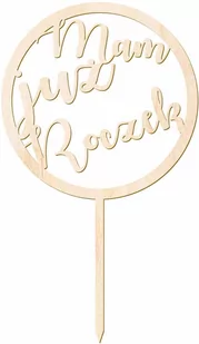 Topper drewniany na tort na roczek - Mam już roczek - 1 szt. - Baby shower i roczek - miniaturka - grafika 1