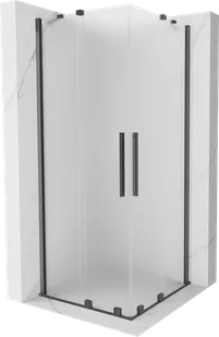 Mexen Velar Duo kabina prysznicowa rozsuwana 90x90 cm, szron, gun gray szczotkowany - 871-090-090-32-66 - Kabiny prysznicowe - miniaturka - grafika 1
