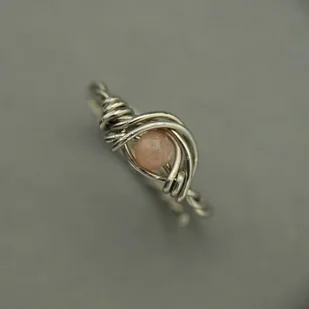 Pierścionek regulowany kamień słoneczny wire wrapping - Pierścionki - miniaturka - grafika 1