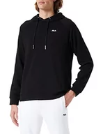 Bluzy męskie - FILA Męska bluza z kapturem raglanowa, czarna, S, czarny, S - miniaturka - grafika 1