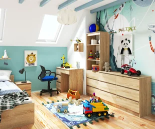 BIURKO KOMPUTEROWE A-7 90 cm LEWE SONOMA - Biurka - miniaturka - grafika 8