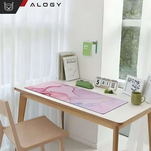 Podkładka na biurko pod myszkę mysz klawiaturę Mata ochronna antypoślizgowa gamingowa XXL 88x40 Alogy Marmur Różowa - Podkładki pod mysz Podkładka na biurko pod myszkę mysz klawiaturę Mata ochronna antypoślizgowa gamingowa XXL 88x40 Alogy Marmur Różowa - Podkładki pod mysz - miniaturka - grafika 19