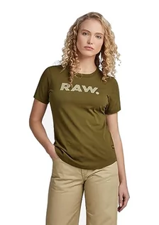 Koszulki i topy damskie - G-STAR RAW Raw. Slim R T Wmn T-Shirt damski, Zielony (Dark Olive D21226-4107-c744), XL - grafika 1