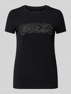 Koszulki i topy damskie - T-shirt z wyhaftowanym logo - miniaturka - grafika 1