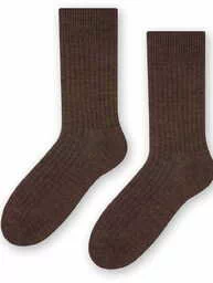 Wełniane skarpety męskie STEVEN Alpaca 044 brązowe - Skarpetki męskie - miniaturka - grafika 1