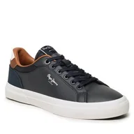 Trampki damskie - Tenisówki Pepe Jeans - Kenton Court PMS30839 Navy 595 - miniaturka - grafika 1