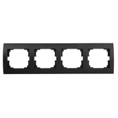 Klawisze i ramki - KANLUX LOGI Ramka poczwórna pozioma 021490042 czarny mat 33577 33577 - miniaturka - grafika 1