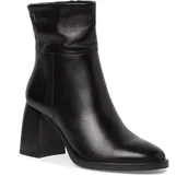 Botki damskie - Botki damskie klasyczne na obcasie Tamaris 25013 skórzane czarne-39 - miniaturka - grafika 1