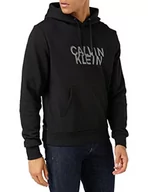 Bluzy męskie - Calvin Klein Męska bluza z kapturem z logo ciężkie dzianiny, Ck czarny, XS - miniaturka - grafika 1