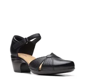 Półbuty damskie - Clarks Emily Rae [Black Leather] - Rozmiar 39 - miniaturka - grafika 1