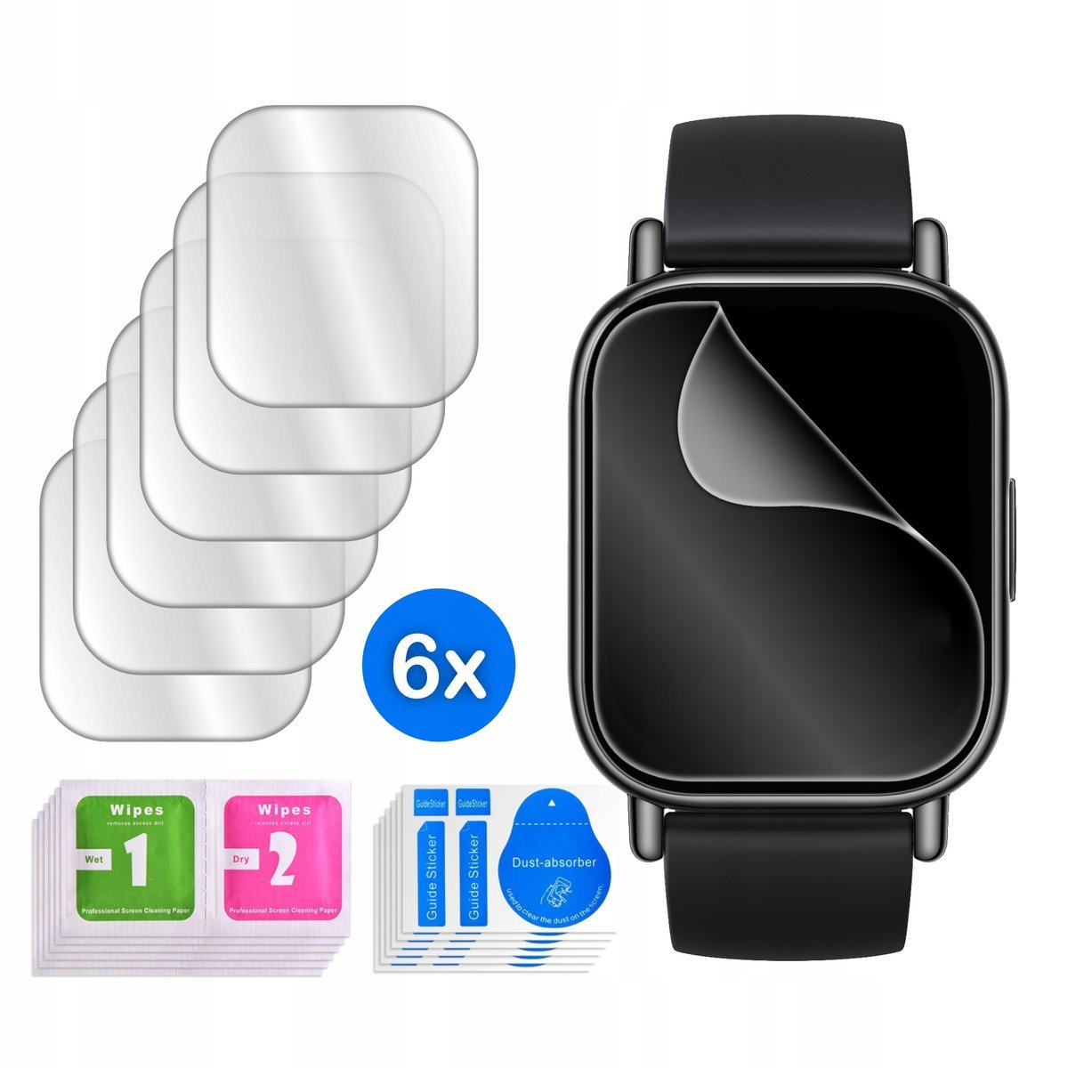 FOLIA do Xiaomi Redmi Watch 5 Lite HYDROŻELOWA OCHRONNA na ekran 3D 6 sztuk